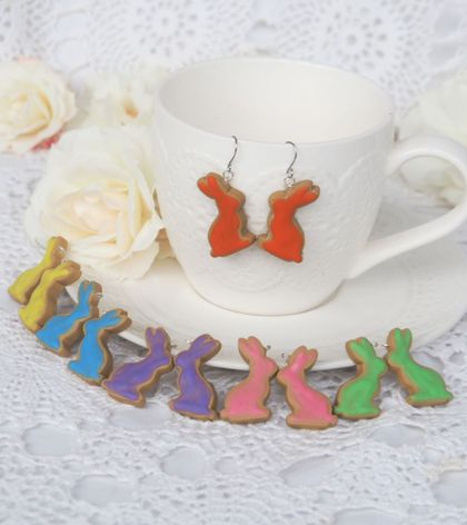 Iced Bunny Biscuit Earrings